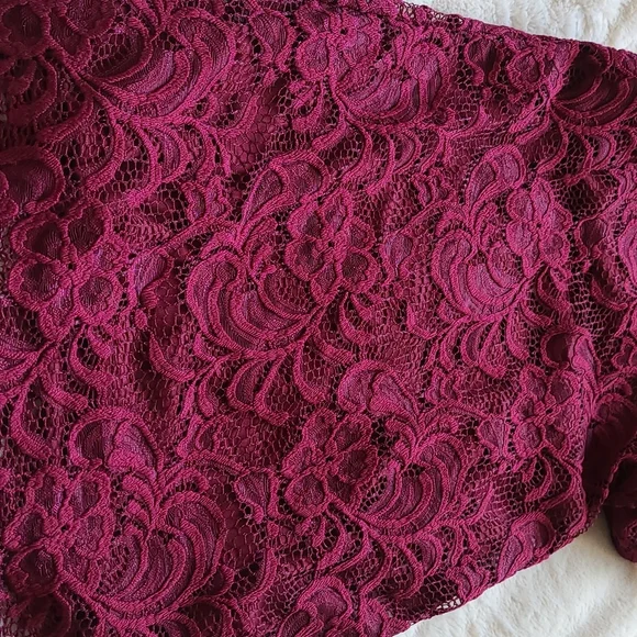 Burgundy Lace Dress - Picture 6 of 8